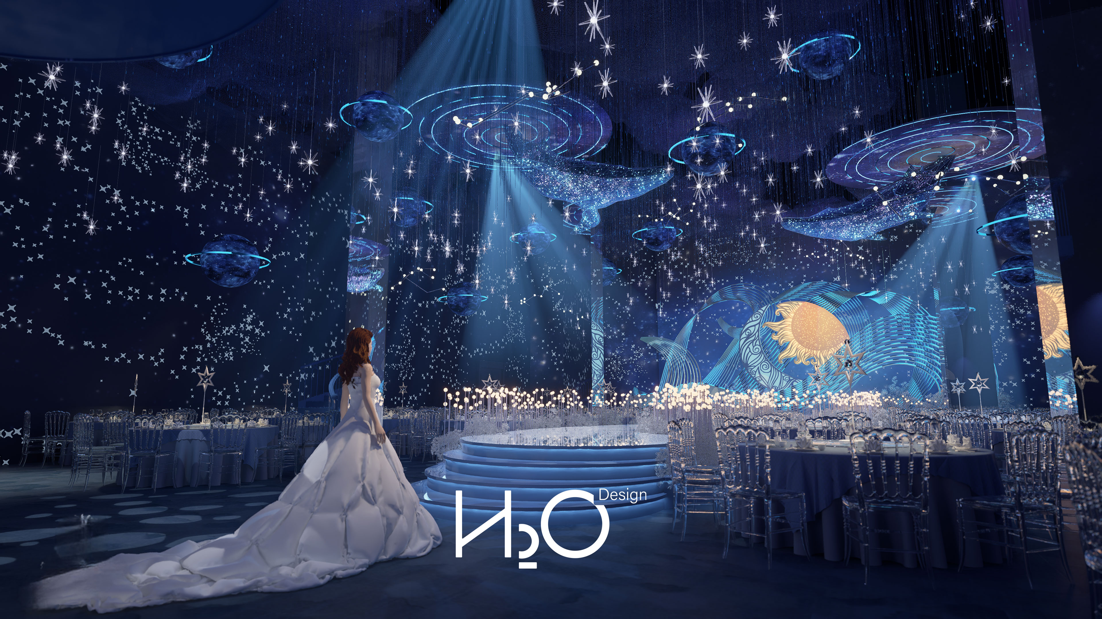 H2O 星空夜雨宴会厅设计实景