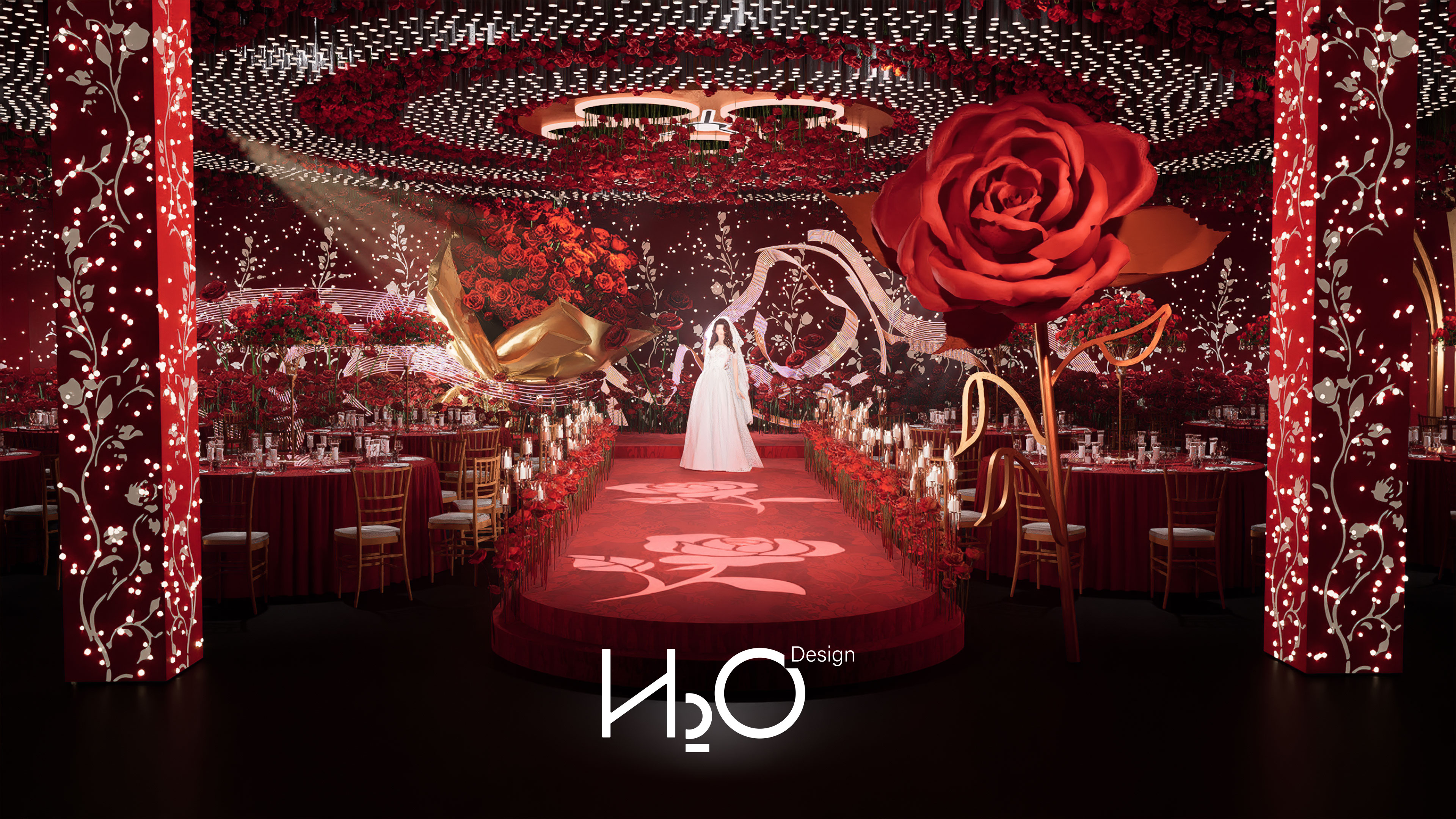 H2O 璨若玫瑰宴会厅设计实景